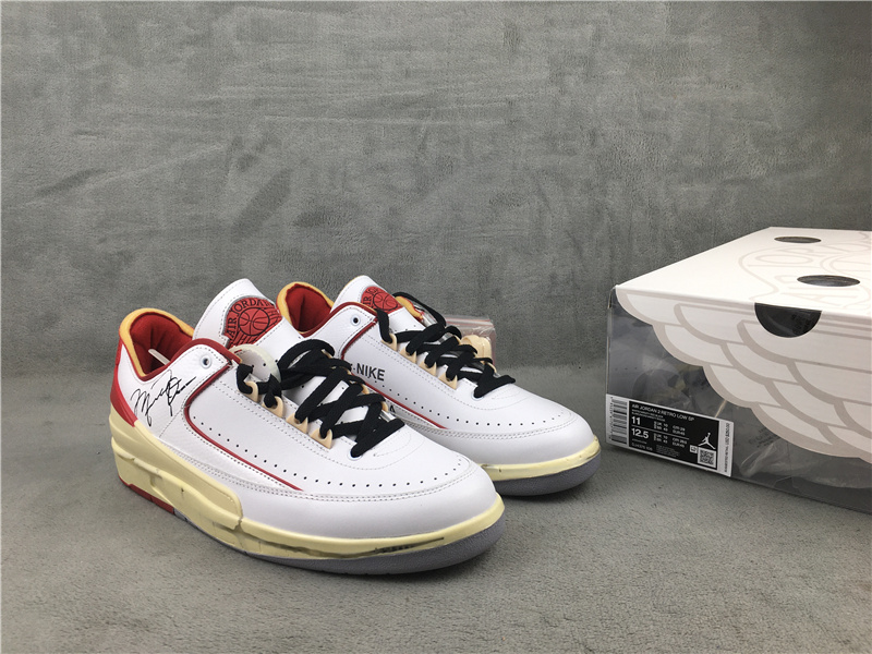 New Air Jordan 2 Low White Red Black Shoes